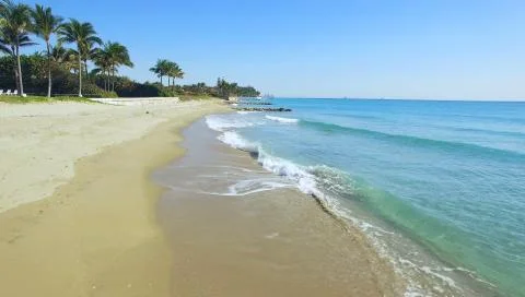 Empty beach in West Palm Beach, Fl Stock Photos