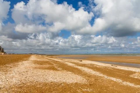 Empty beach without people on the beach Stock Photos