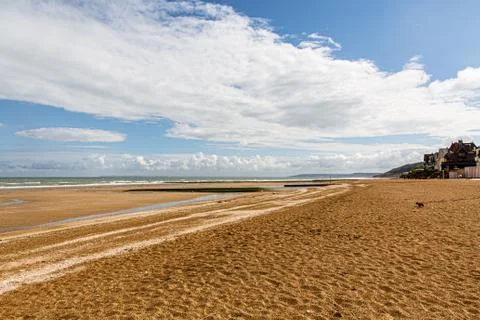 Empty beach without people on the beach Stock Photos