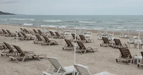 Empty beaches during lockdown because of COVID-19 ( Coronavirus ) Stock Footage 132631472