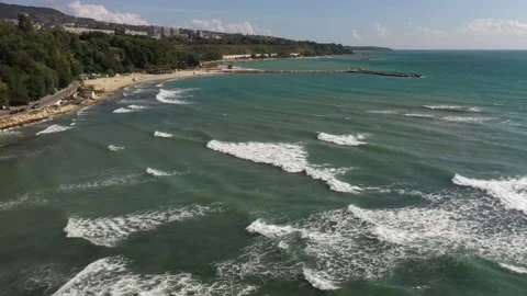 Empty beaches, few people, no tourists. Quarantine, pandemic and closed borders. Stock Footage 136976044