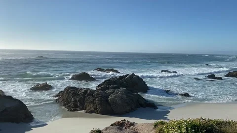 Empty beaches at Pebble Beach Sunset Stock Footage 169112212