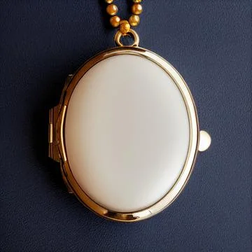 Empty beautiful locket on chain isolated on dark background Stock Photos