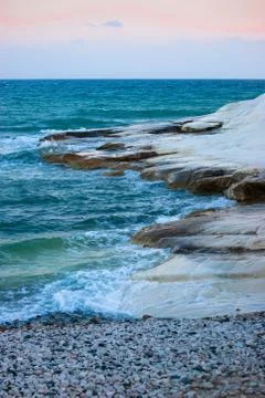 Empty beautiful stone beach Фото
