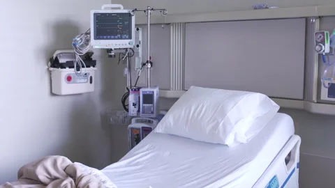 Empty bed in hospital room Stock Footage 149041564