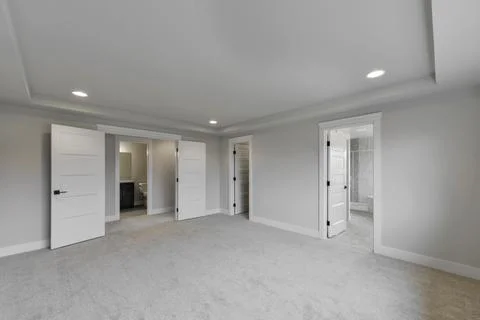 Empty bedroom interior, Enumclaw, WA Stock Photos