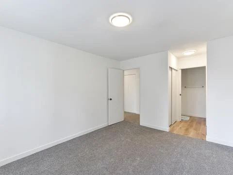 Empty bedroom interior Stock Photos