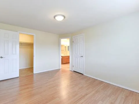 Empty bedroom interior Stock Photos