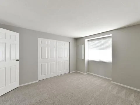 Empty bedroom interior Stock Photos