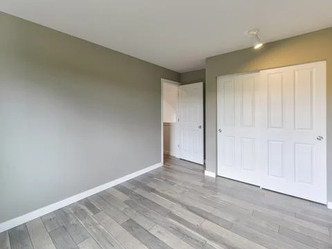 Empty bedroom interior Stock Photos