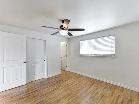 Empty bedroom interior Stock Photos