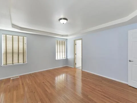 Empty bedroom interior Stock Photos