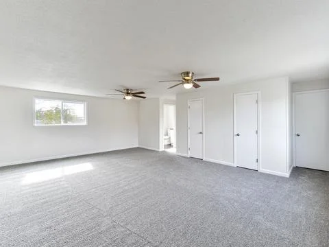 Empty bedroom interior Stock Photos