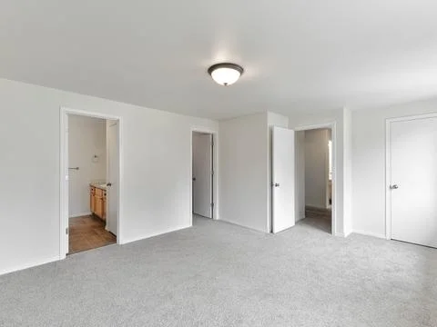 Empty bedroom interior Stock Photos