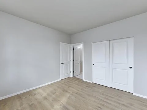 Empty bedroom interior Stock Photos