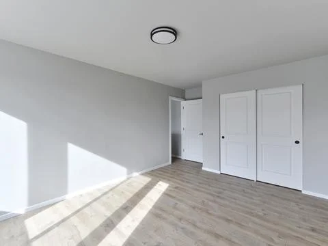 Empty bedroom interior Stock Photos