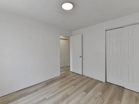 Empty bedroom interior Stock Photos