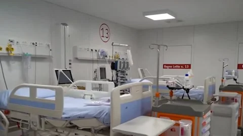 Empty beds for Covid patients (11) Stock Footage 170443220