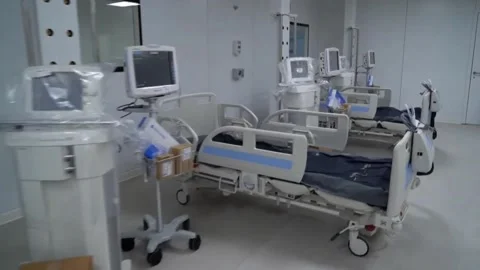 Empty beds for Covid patients (2) Stock Footage 170443122