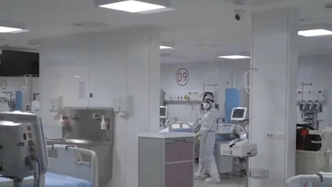 Empty beds for Covid patients (5) Stock Footage 170443146