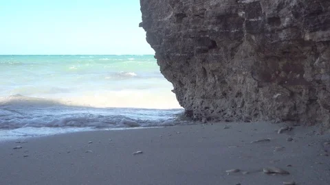 Empty beer bottle on the beach Stock Footage 120599440