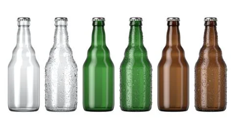 Empty Beer Bottle Color Range Stock Illustration