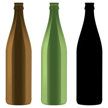 Empty beer bottle – vector illustration, symbol, alcohol, recycling, drinks Stock Illustration