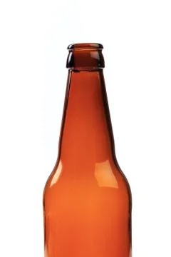 .empty beer bottle on a white background Stock Photos