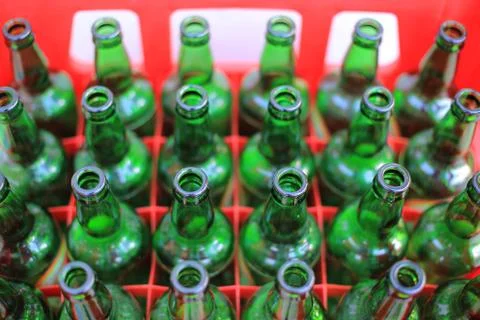 Empty beer bottles Foto stock