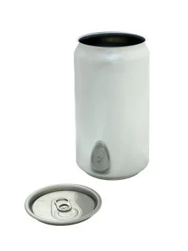 Empty Beer Can Isolated on White Background Stock Photos