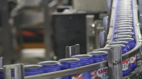 Empty Beer cans on an assembly line Stock-Footage 29645449
