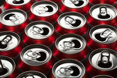 Empty beer cans. Shallow depth of field Stock Photos