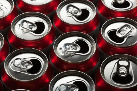 Empty beer cans. Shallow depth of field Stock Photos