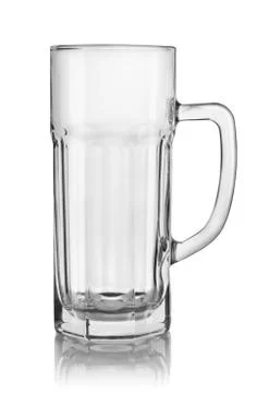 Empty beer glass isolated Stock Photos