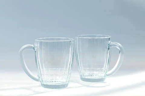 Empty beer mug on grey background. Stock Photos
