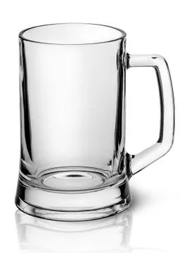 Empty beer mug top view 스톡 사진