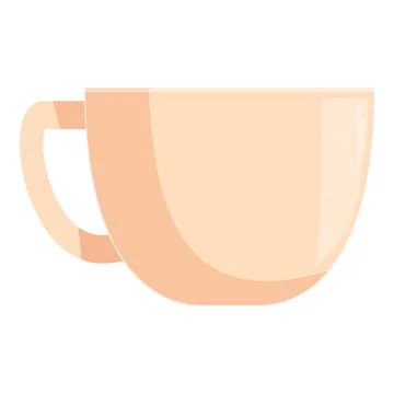 Empty beige coffee cup standing on white background Stock Illustration