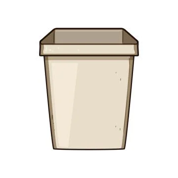 Empty beige rectangular storage container for organization Stock Illustration