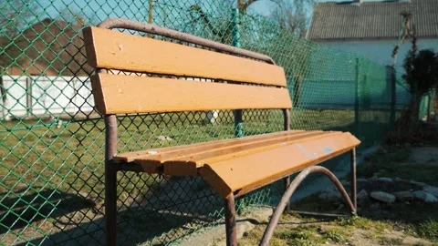 Empty bench on the background of the village 스톡 동영상 135584470