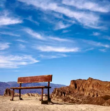 Empty bench on a hill Foto stock