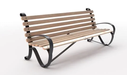 Empty Bench Park Bench Ilustração Stock