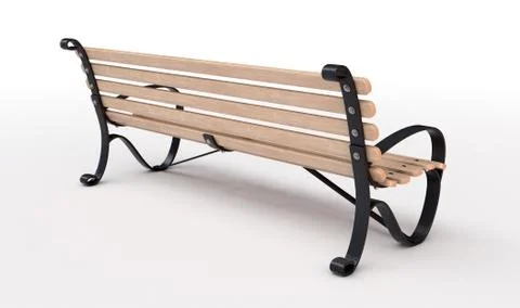 Empty Bench Park Bench Ilustração Stock
