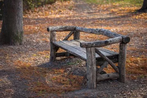 Empty bench in the park Stock Photos