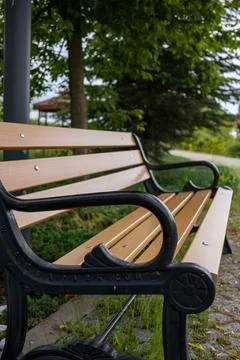 Empty bench in the park Foto stock