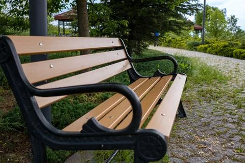 Empty bench in the park Foto stock