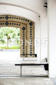 Empty bench seat Stock Photos