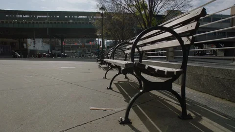 Empty Benches Outside Yankee Stadium Stock Footage 128925984
