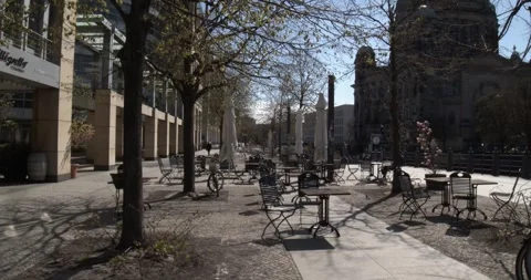 Empty Berlin Cathedral Spree Riverside Covid Lockdown Mar 2020 Stock Footage 331665452