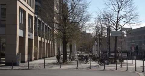 Empty Berlin Streets Closed Cafe Covid Lockdown March 24 2020 Stock Footage 331664111