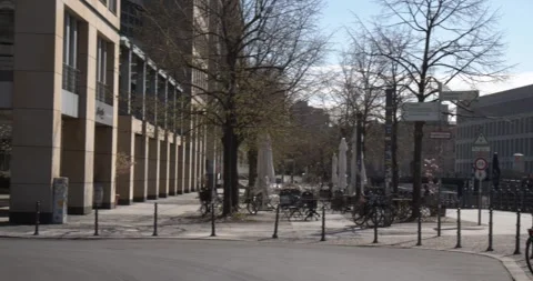 Empty Berlin Streets Closed Cafe Covid Lockdown March 24 2020 Stock Footage 331666599